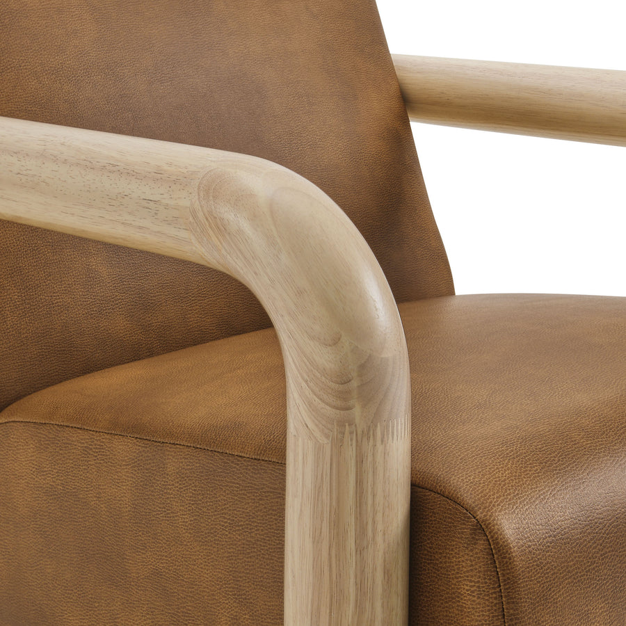 Ravenna Vegan Leather Accent Chair in Canyon Oak