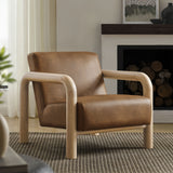 Ravenna Vegan Leather Accent Chair in Canyon Oak