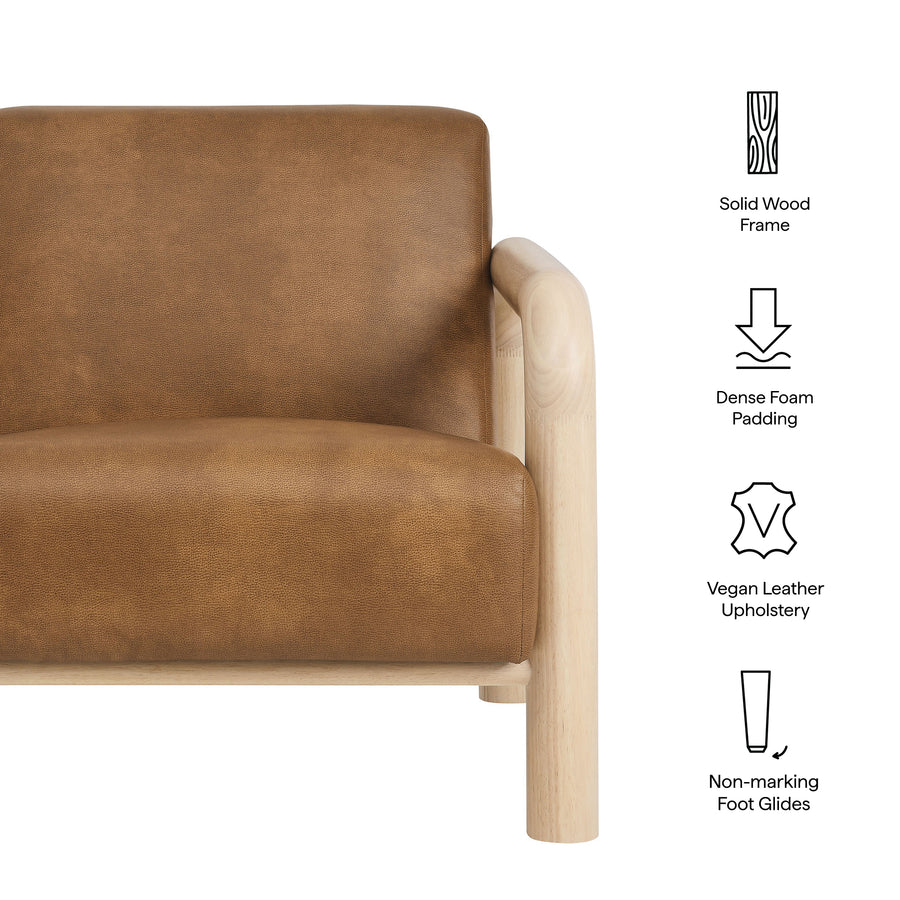 Ravenna Vegan Leather Accent Chair in Canyon Oak