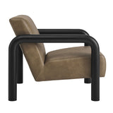 Ravenna Vegan Leather Accent Chair in Mushroom Black