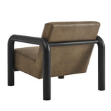 Ravenna Vegan Leather Accent Chair in Mushroom Black