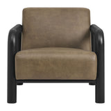 Ravenna Vegan Leather Accent Chair in Mushroom Black