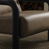 Ravenna Vegan Leather Accent Chair in Mushroom Black