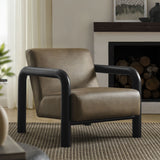 Ravenna Vegan Leather Accent Chair in Mushroom Black