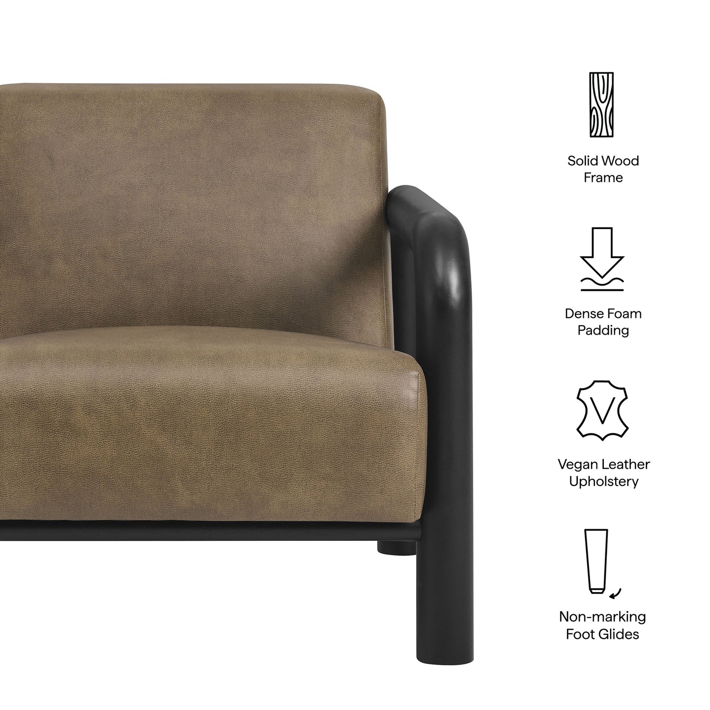 Sereno Vegan Leather Accent Chair by Furniture For America