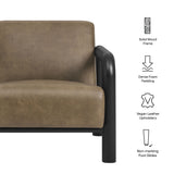 Ravenna Vegan Leather Accent Chair in Mushroom Black