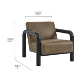 Ravenna Vegan Leather Accent Chair in Mushroom Black