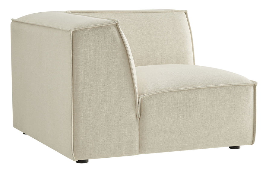 Atlas Performance Fabric Upholstered Modular Corner Chair in Ecru