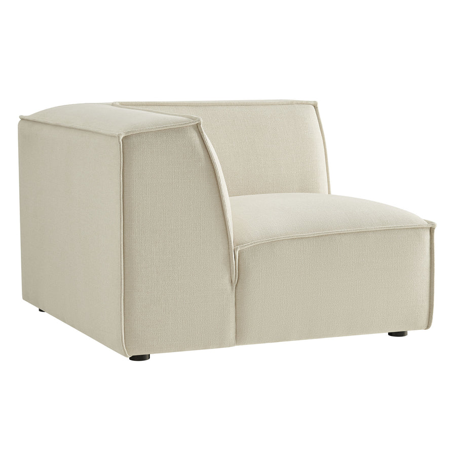 Atlas Performance Fabric Upholstered Modular Corner Chair in Ecru