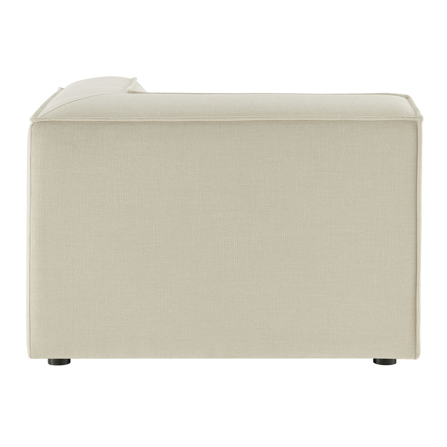 Atlas Performance Fabric Upholstered Modular Corner Chair in Ecru
