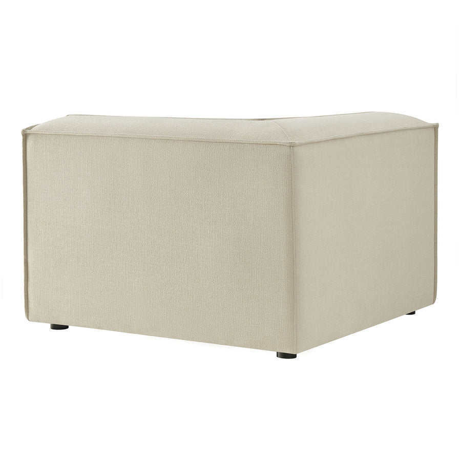 Atlas Performance Fabric Upholstered Modular Corner Chair in Ecru