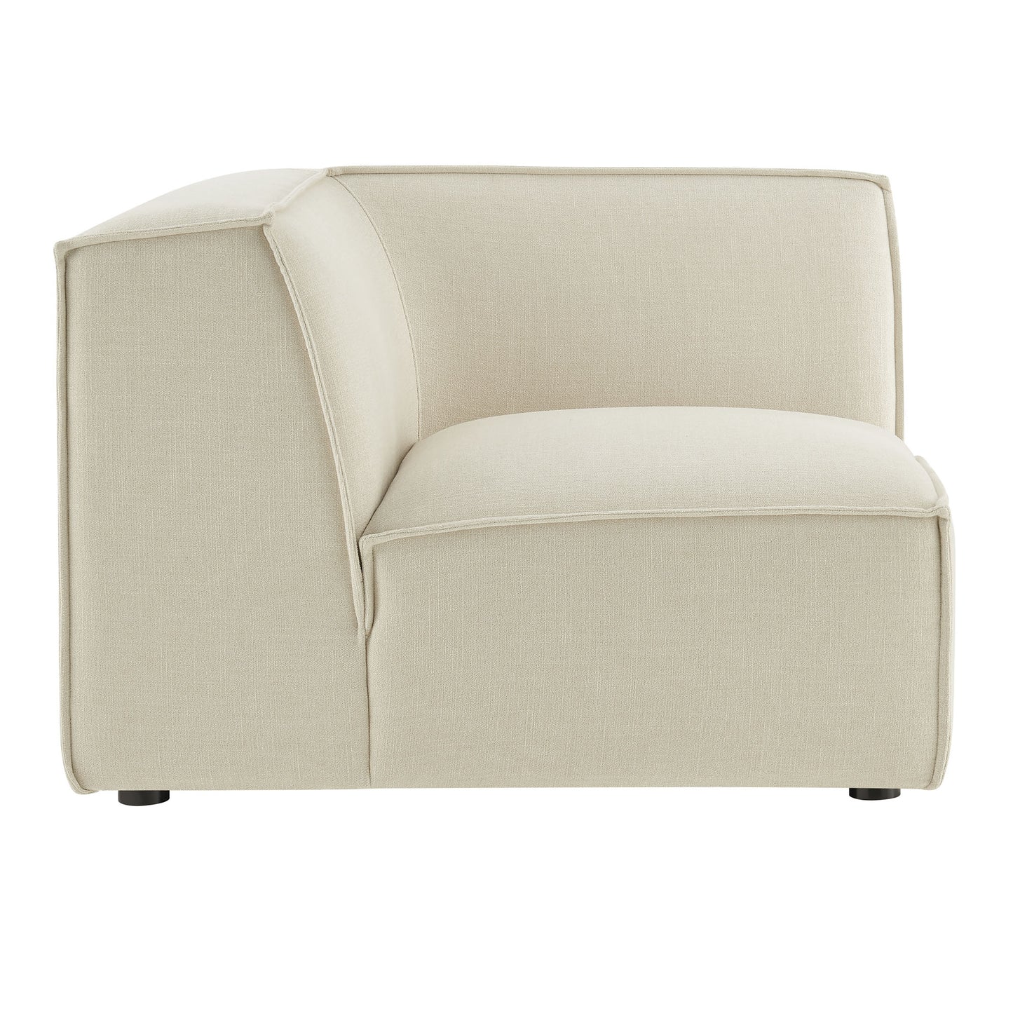 Atlas Performance Fabric Upholstered Modular Corner Chair in Ecru