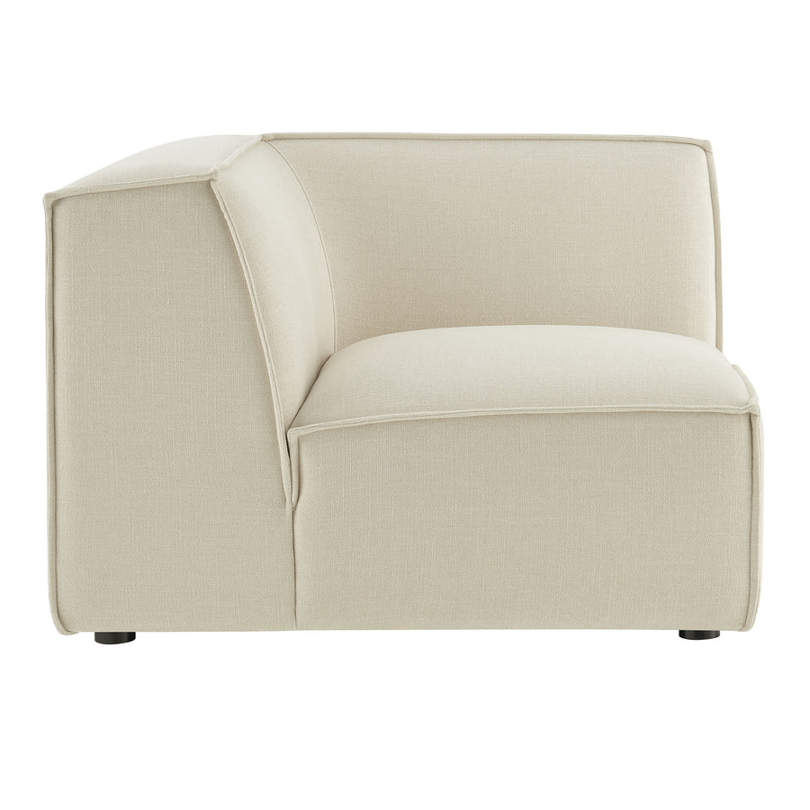 Atlas Performance Fabric Upholstered Modular Corner Chair in Ecru
