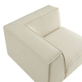 Atlas Performance Fabric Upholstered Modular Corner Chair in Ecru