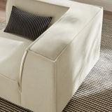 Atlas Performance Fabric Upholstered Modular Corner Chair in Ecru