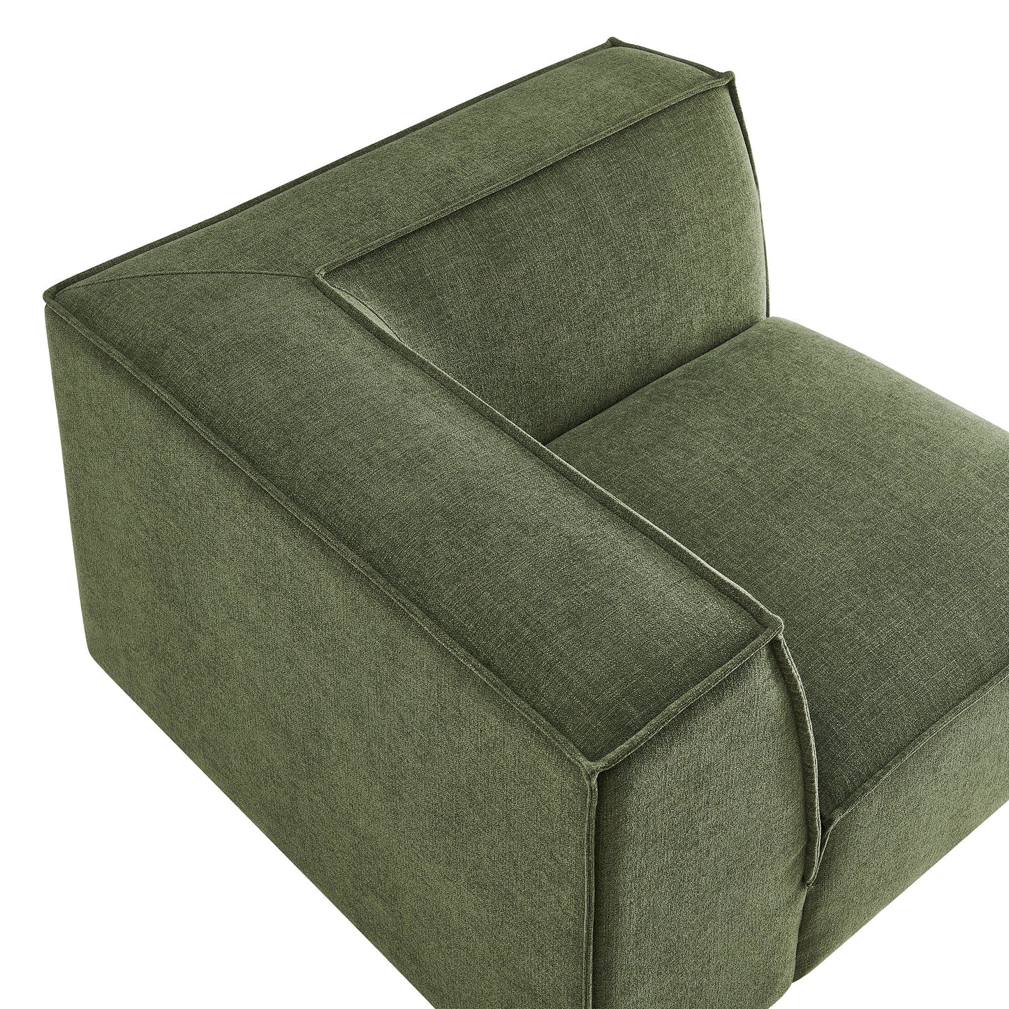 Atlas Performance Fabric Upholstered Modular Corner Chair in Foliage