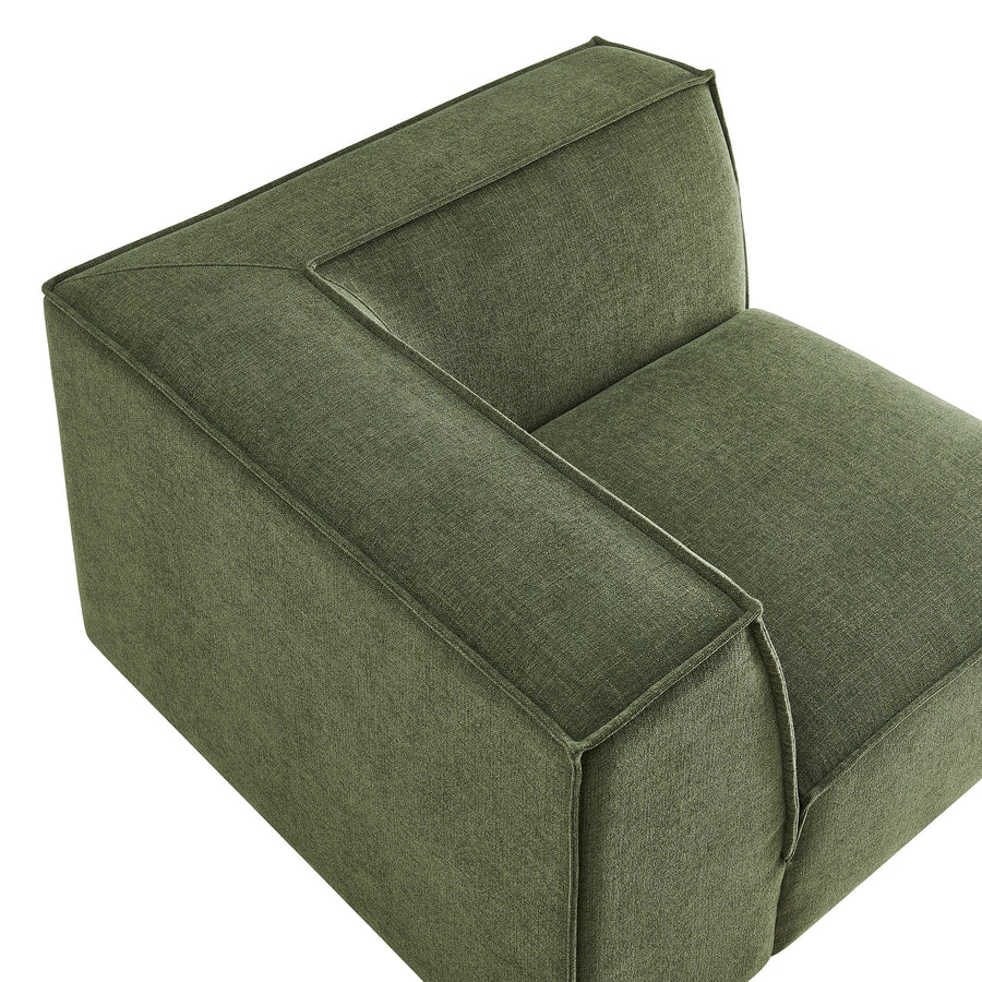 Atlas Performance Fabric Upholstered Modular Corner Chair in Foliage