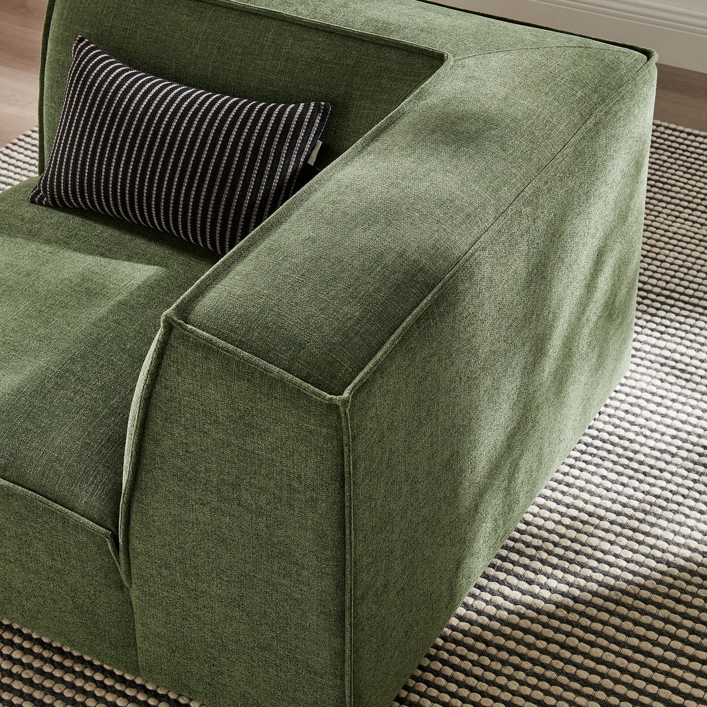 Atlas Performance Fabric Upholstered Modular Corner Chair in Foliage
