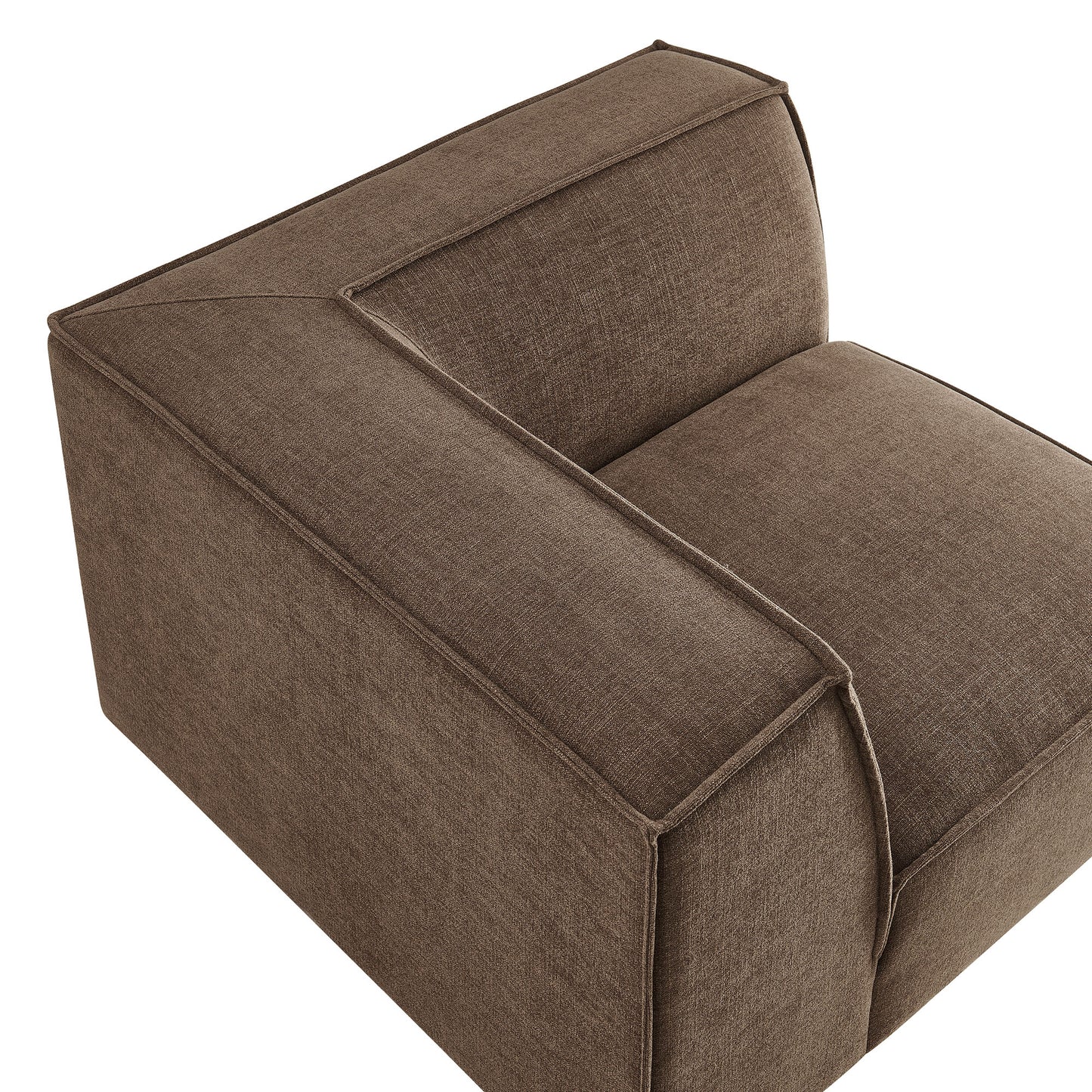 Atlas Performance Fabric Upholstered Modular Corner Chair in Mocha