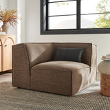 Atlas Performance Fabric Upholstered Modular Corner Chair in Mocha