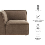 Atlas Performance Fabric Upholstered Modular Corner Chair in Mocha