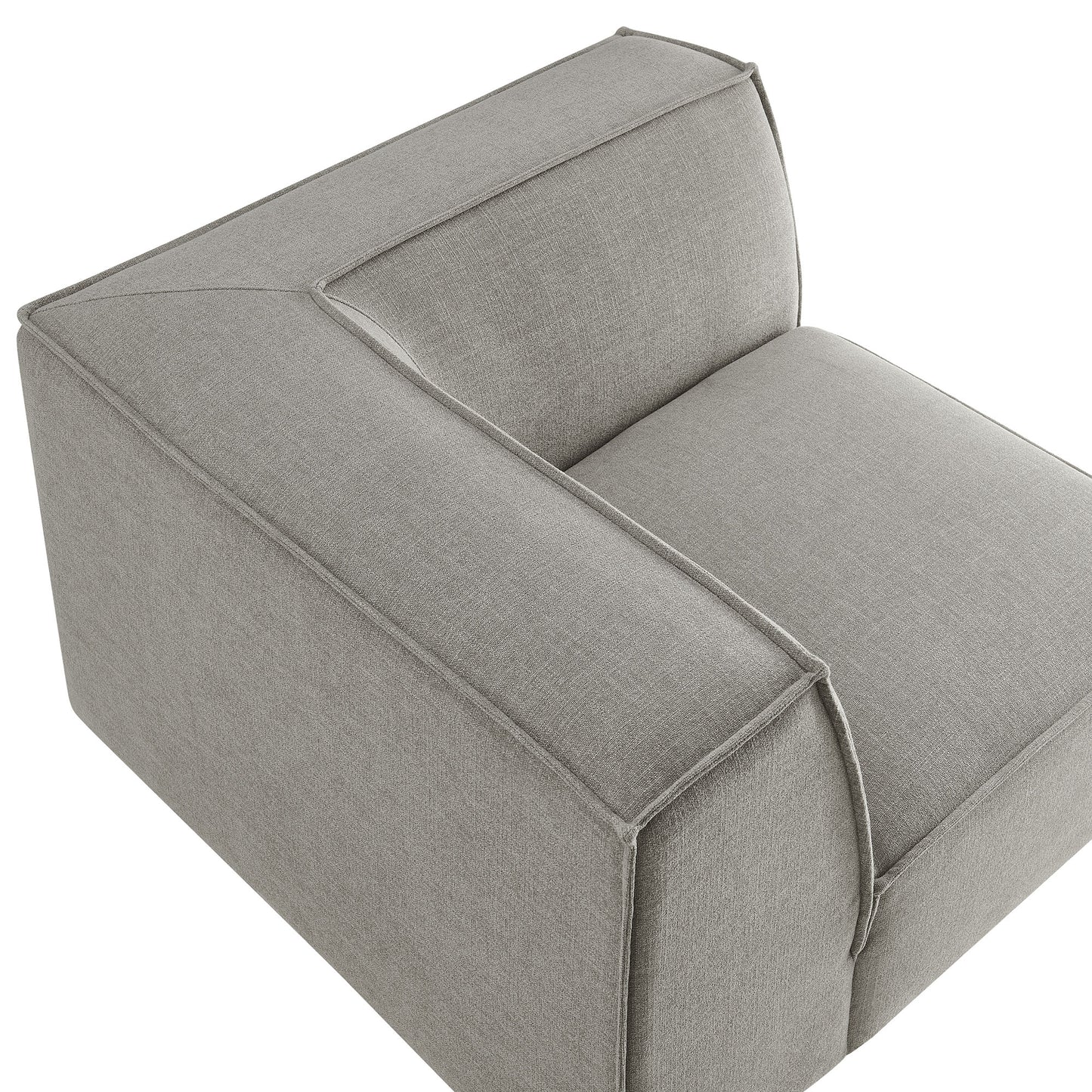 Atlas Performance Fabric Upholstered Modular Corner Chair in Pewter