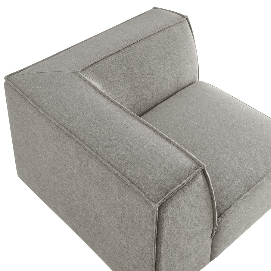 Atlas Performance Fabric Upholstered Modular Corner Chair in Pewter