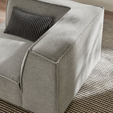 Atlas Performance Fabric Upholstered Modular Corner Chair in Pewter