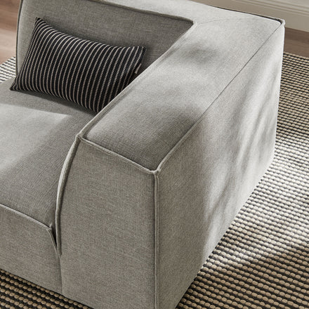 Restore Performance Fabric Upholstered Modular Corner Chair in Pewter