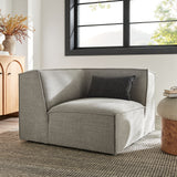 Atlas Performance Fabric Upholstered Modular Corner Chair in Pewter