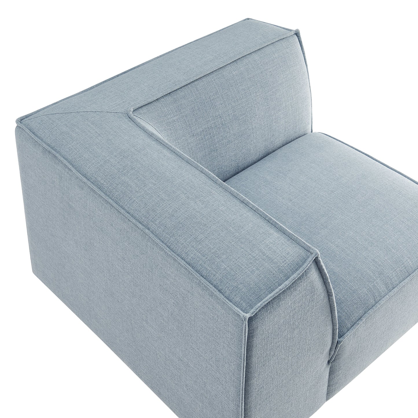 Atlas Performance Fabric Upholstered Modular Corner Chair in Sky