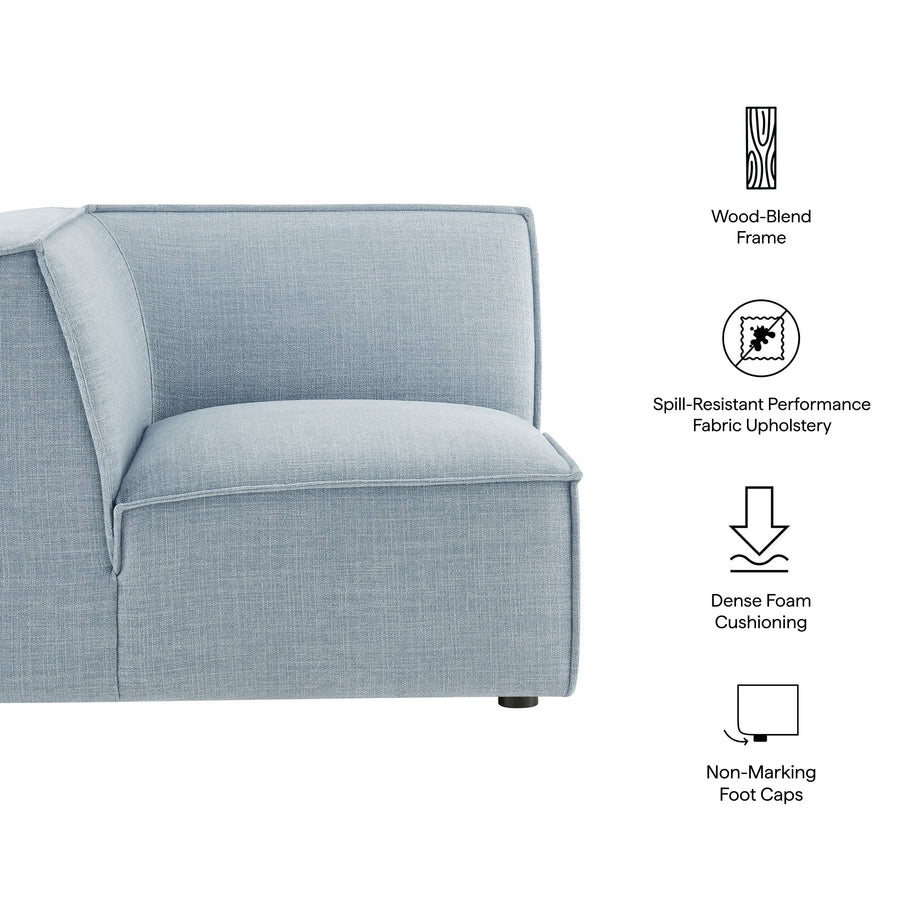 Atlas Performance Fabric Upholstered Modular Corner Chair in Sky