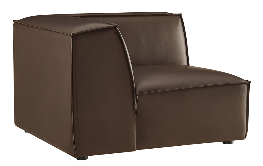 Atlas Vegan Leather Modular Corner Chair in Espresso