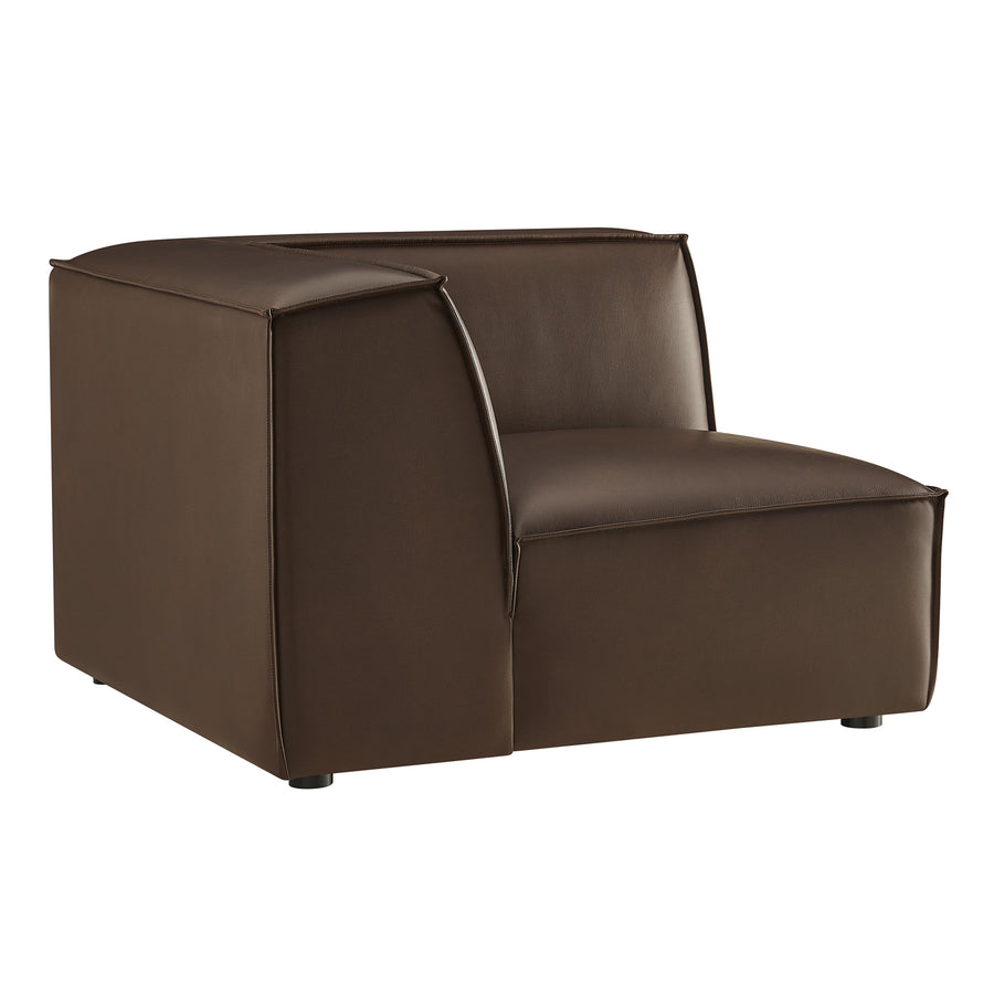 Atlas Vegan Leather Modular Corner Chair in Espresso