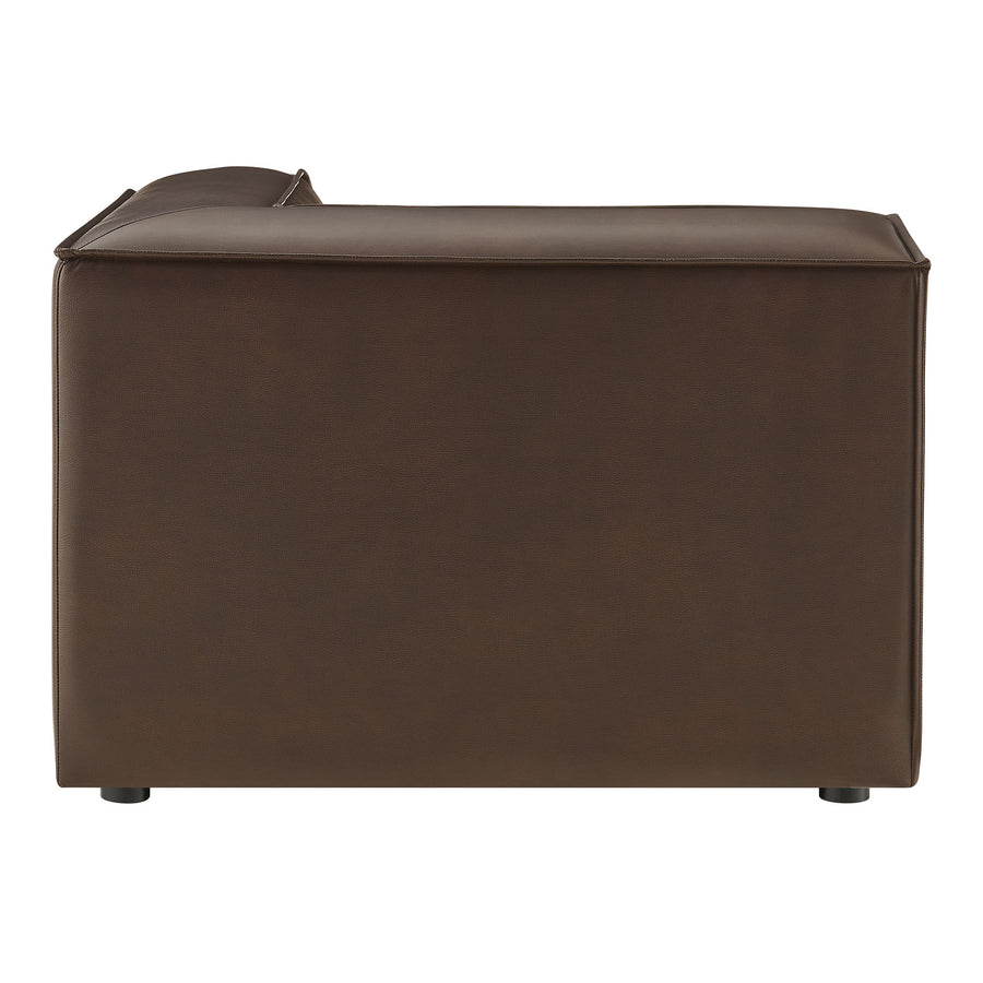 Atlas Vegan Leather Modular Corner Chair in Espresso