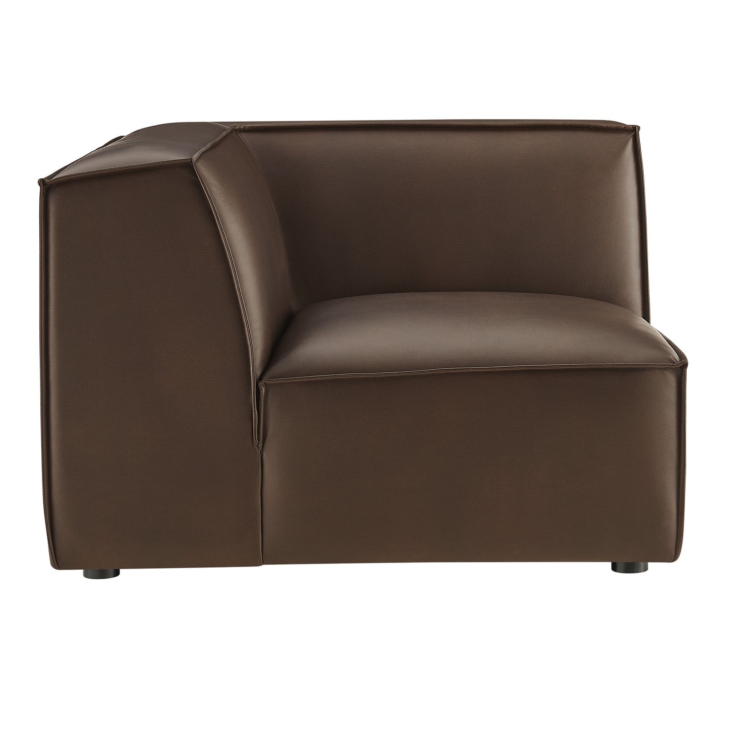 Atlas Vegan Leather Modular Corner Chair in Espresso