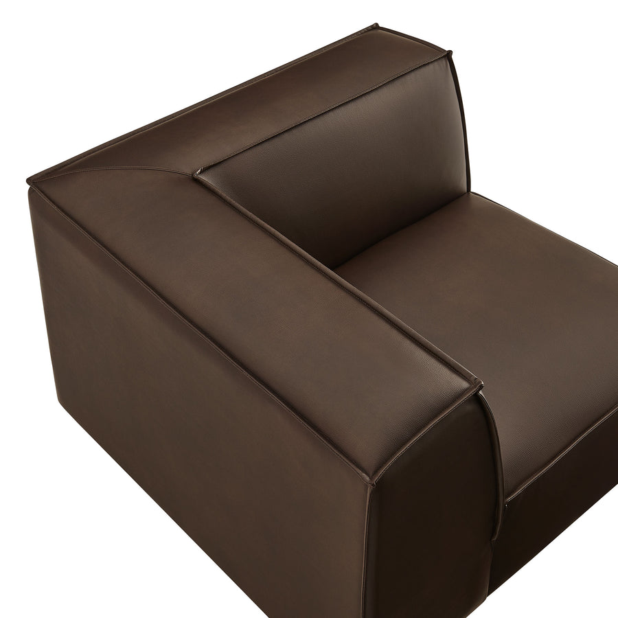 Atlas Vegan Leather Modular Corner Chair in Espresso