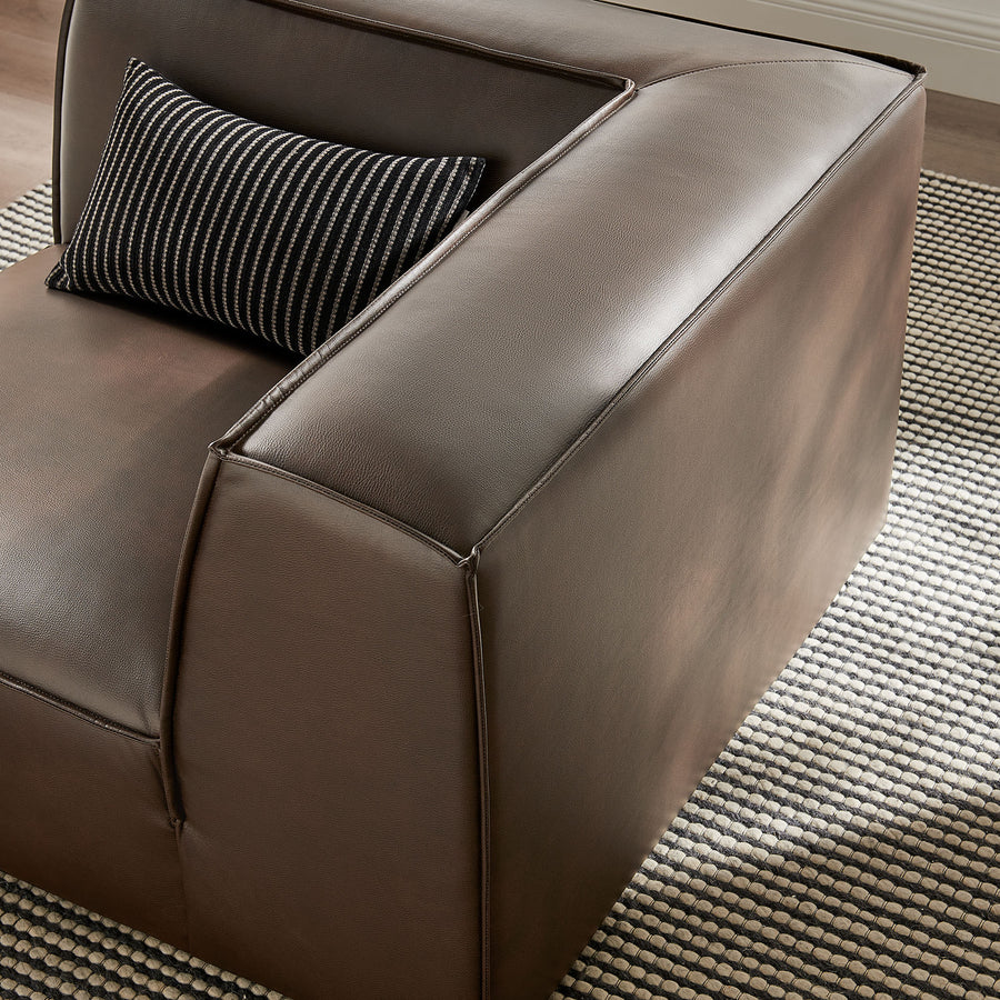 Atlas Vegan Leather Modular Corner Chair in Espresso