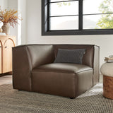 Atlas Vegan Leather Modular Corner Chair in Espresso