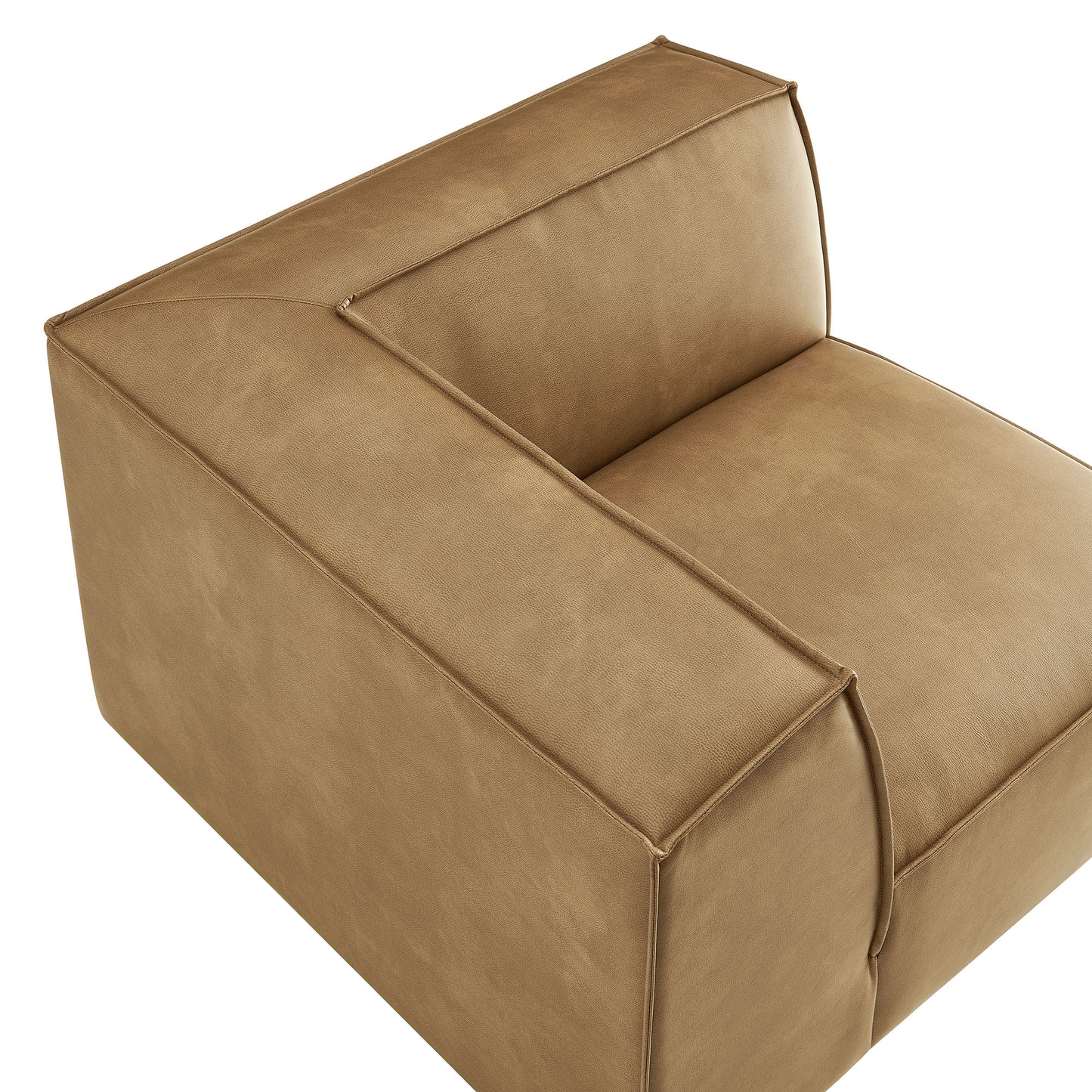 Atlas Vegan Leather Modular Corner Chair in Toast