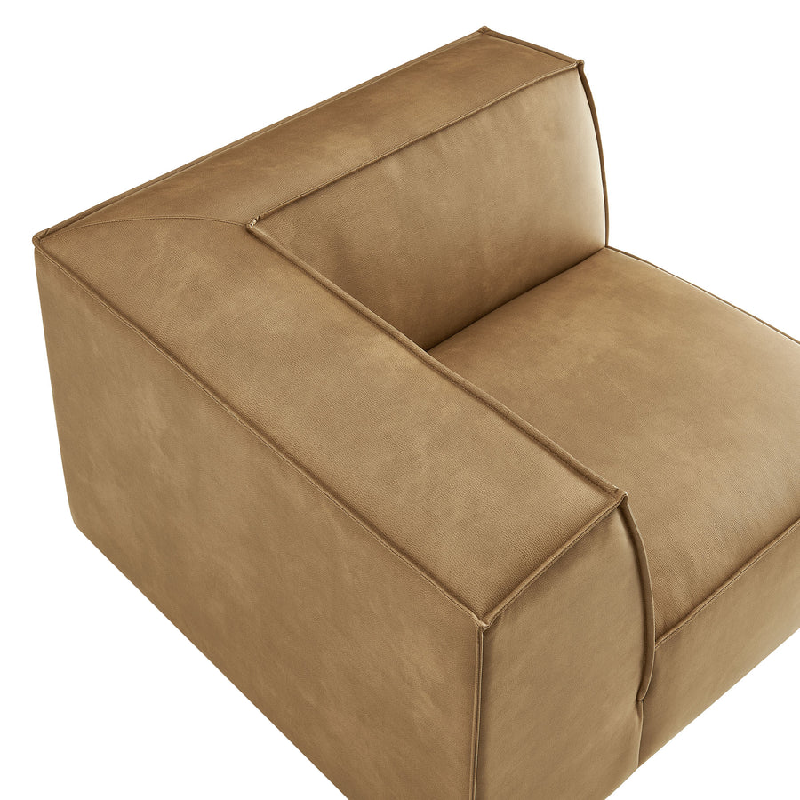 Atlas Vegan Leather Modular Corner Chair in Toast