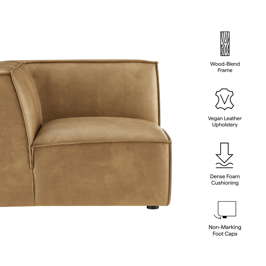Atlas Vegan Leather Modular Corner Chair in Toast