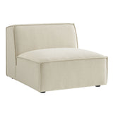 Atlas Performance Fabric Upholstered Armless Modular Chair in Ecru