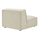Atlas Performance Fabric Upholstered Armless Modular Chair in Ecru