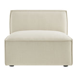 Atlas Performance Fabric Upholstered Armless Modular Chair in Ecru