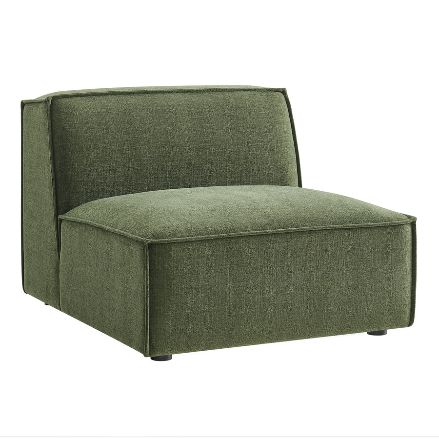 Atlas Performance Fabric Upholstered Armless Modular Chair in Foliage