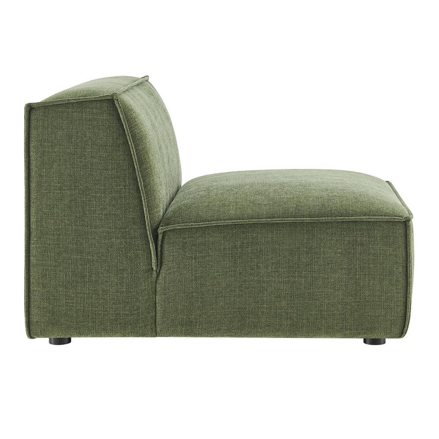 Atlas Performance Fabric Upholstered Armless Modular Chair in Foliage