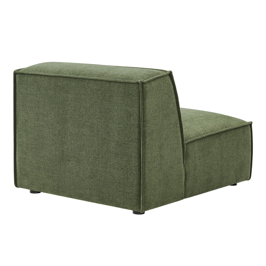 Atlas Performance Fabric Upholstered Armless Modular Chair in Foliage