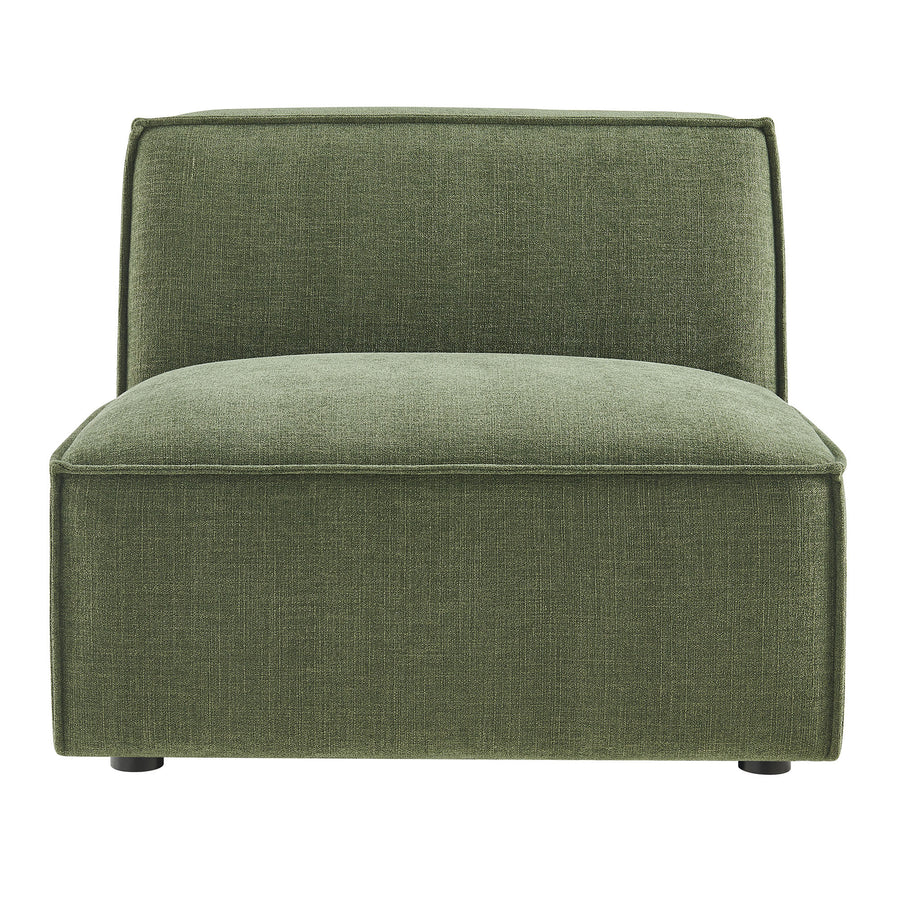 Atlas Performance Fabric Upholstered Armless Modular Chair in Foliage