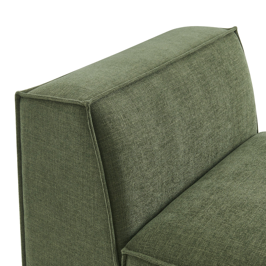 Atlas Performance Fabric Upholstered Armless Modular Chair in Foliage